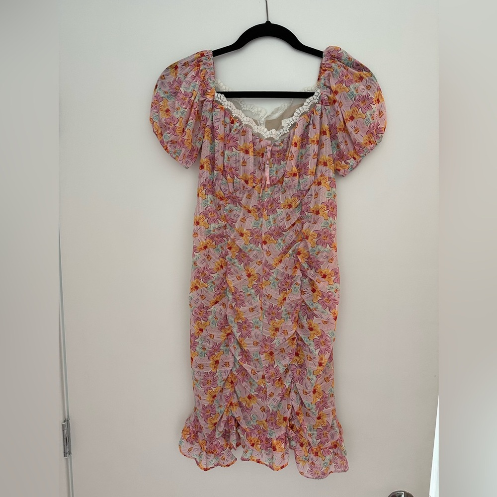 Floral Mini Dress with Puff Sleeves